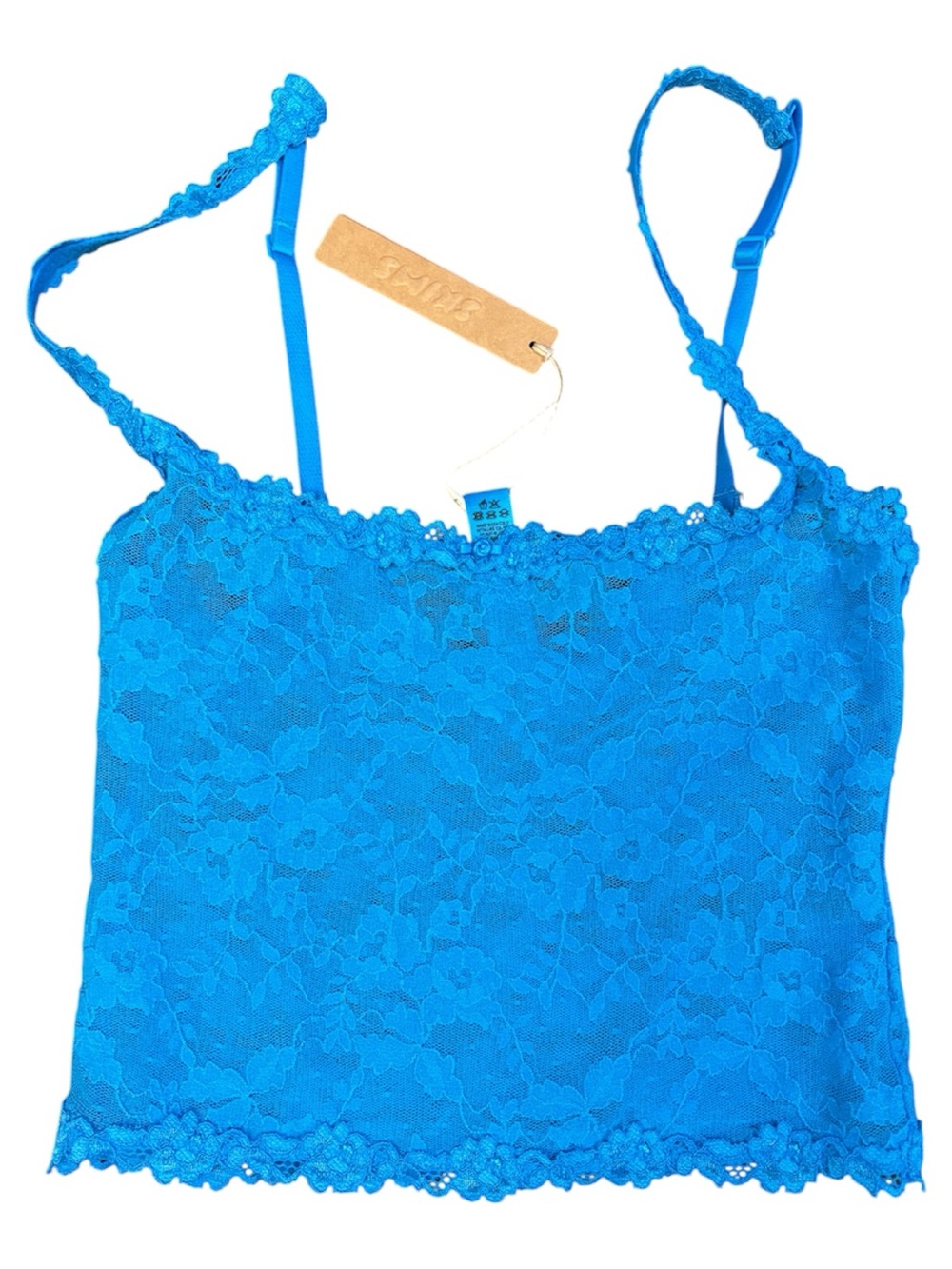 SKIMS Mykonos Blue Floral Lace Camisole